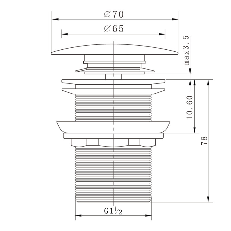 ITAL Донний клапан ITF 1057 автомат, Ø63мм, 1 1/4"