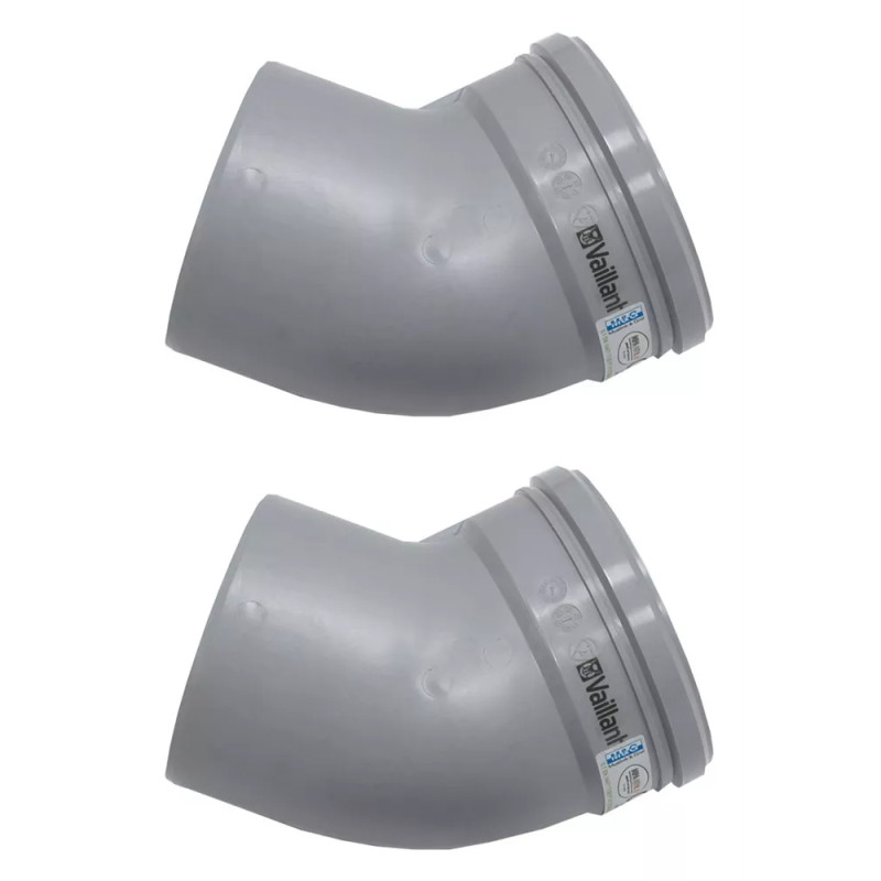 VAILLANT Комплект відводів димоходу 45°, Ду 130 PP (2 шт.) (0020042766)