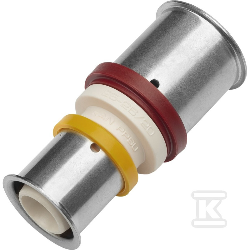 KAN-therm Соединитель PPSU press двухсторонний редукционный с пресс-кольцом 26x3/20x2 (1009046045)