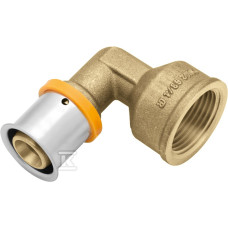 KAN-therm Отвод латунный Press 90 c пресс-кольцом с внутренней резьбой 25xG3/4" (1009068029)