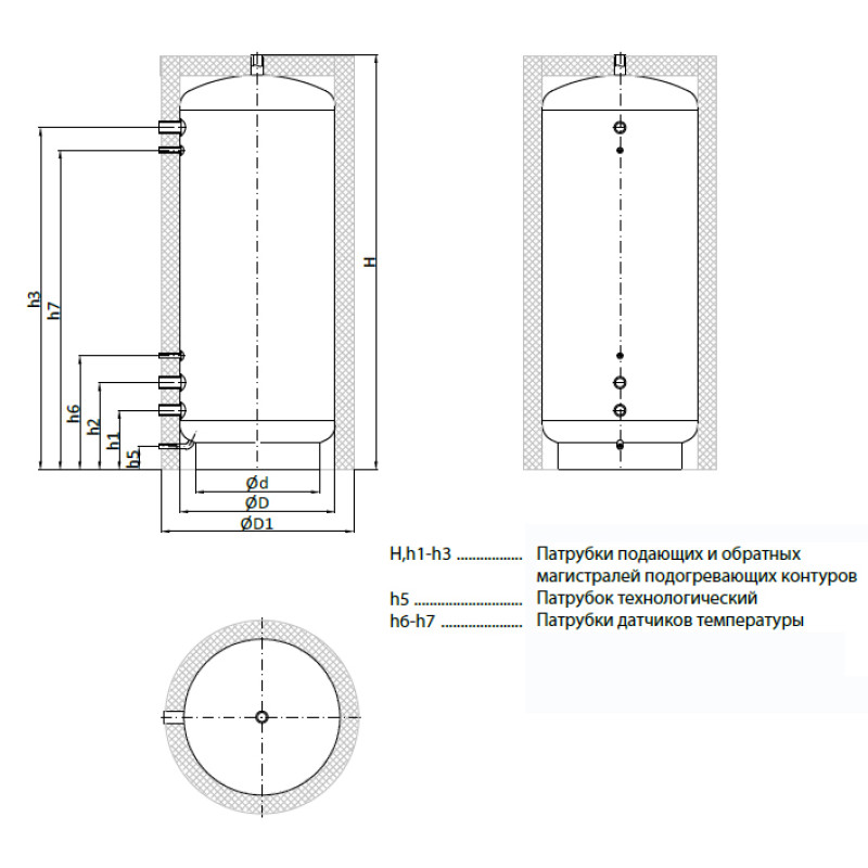 ТЕПЛОБАК Теплоакумулятор ВТА-4-економ 500 (без ізоляції) (1620091902)