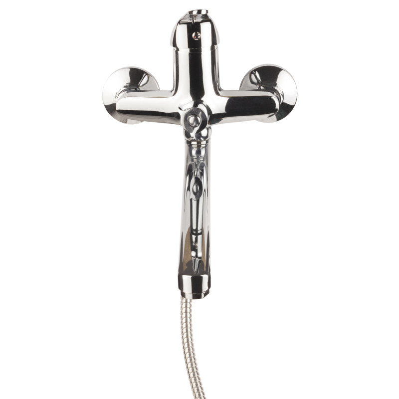 AQUATICA Змішувач s55 Ø40 для ванни вилив прямий 350мм дивертор вбудований картриджний (9755220)