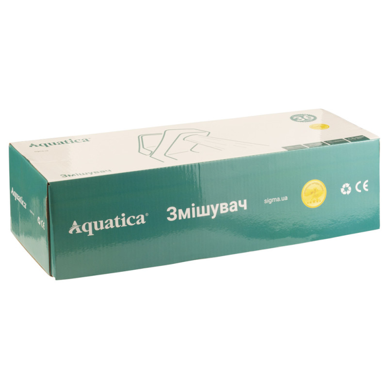 AQUATICA Змішувач s55 Ø40 для ванни вилив прямий 350мм дивертор вбудований картриджний (9755220)