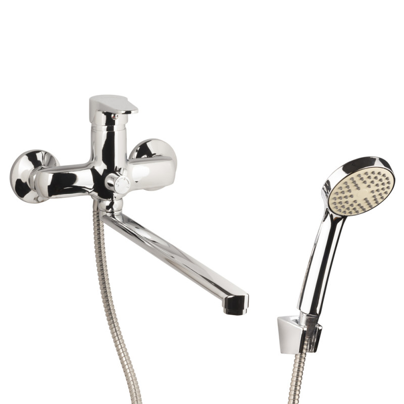 AQUATICA Змішувач s31 Ø35 для ванни вилив прямий 350мм дивертор вбудований картриджний (9731220)