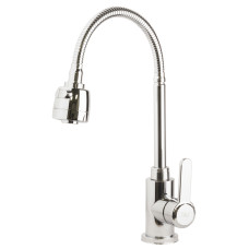 TAU Змішувач s18 Ø35 для кухні вилив гофрований на гайці SS (9818110)