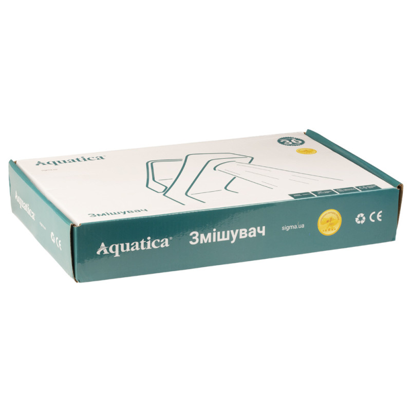 AQUATICA Змішувач s45 Ø40 для кухні вилив високий вухо на гайці (9745100)