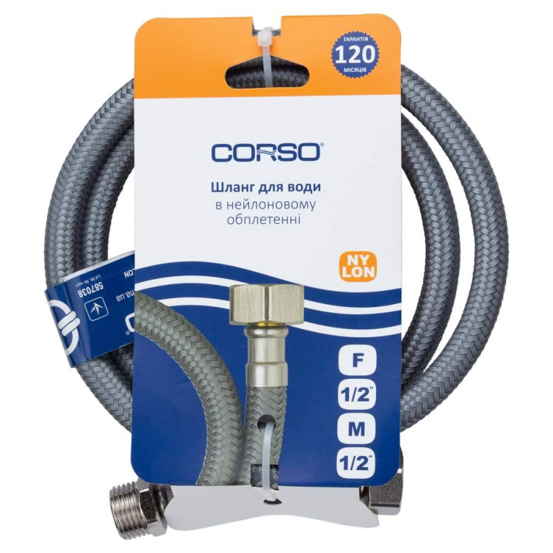 Corso Шланг для води 1/2" ВН 100см NYLON XA-1210 (9690130)
