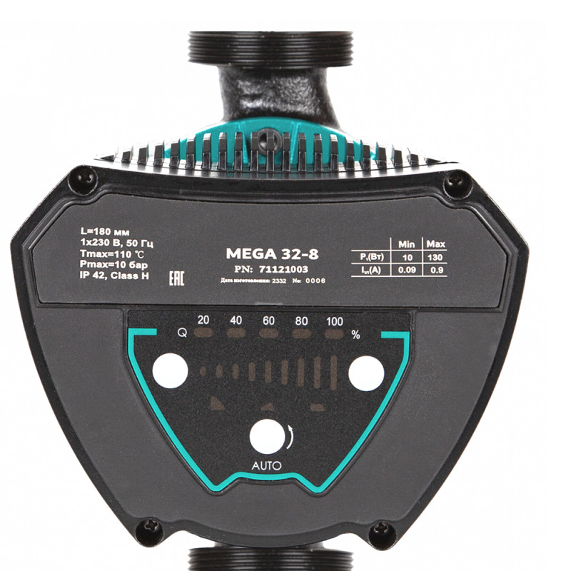 Aquatica Насос циркуляційний енергозберігаючий 8-130Вт Hmax 8м Qmax 133л/хв Ø2" 180мм + гайки Ø1¼" GPA32-8/180 IV (774077)