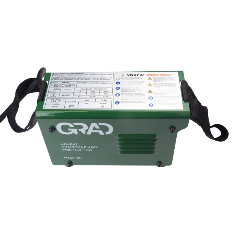 Grad Апарат зварювальний інверторний ММА-140А електрод 4мм (5387915)