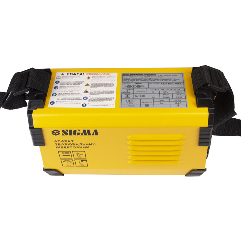 SIGMA Апарат зварювальний інверторний ММА-140А електрод 4мм дисплей (5387561)