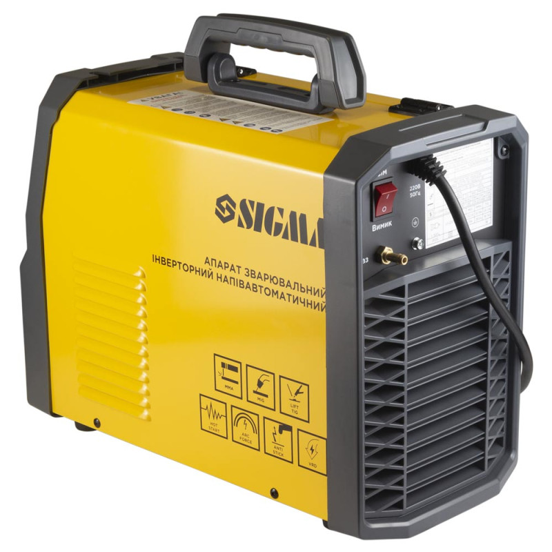 SIGMA Апарат зварювальний інверторний напівавтомат МIG/MMA-180А електрод 5мм дріт 0.8-1мм LED (5386271)