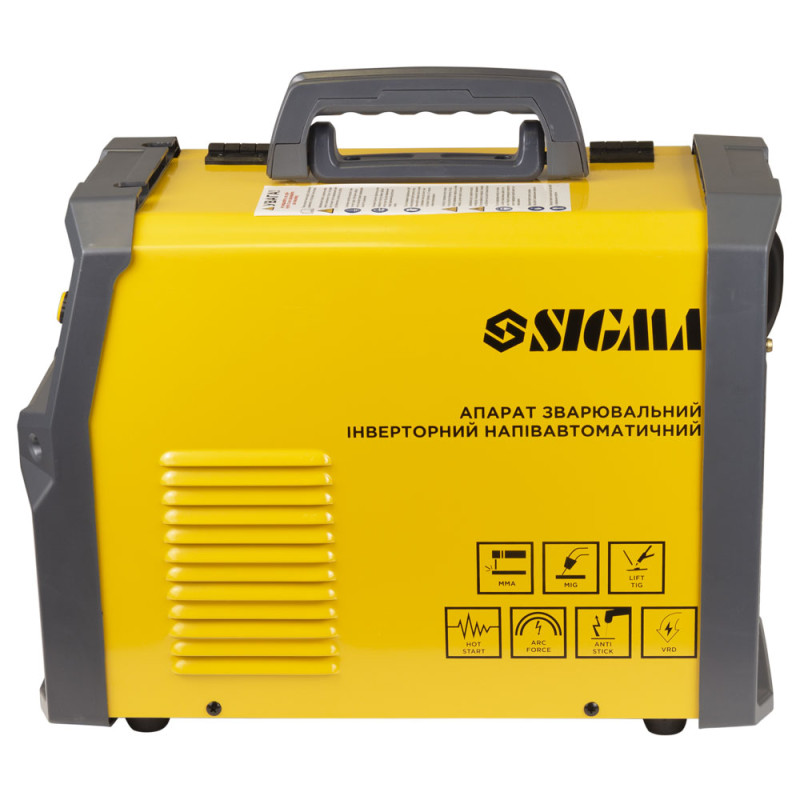SIGMA Апарат зварювальний інверторний напівавтомат МIG/MMA-160А електрод 4мм дріт 0.8-1мм LED (5386261)