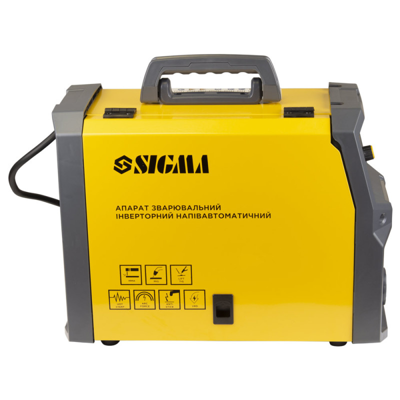 SIGMA Апарат зварювальний інверторний напівавтомат МIG/MMA-160А електрод 4мм дріт 0.8-1мм LED (5386261)