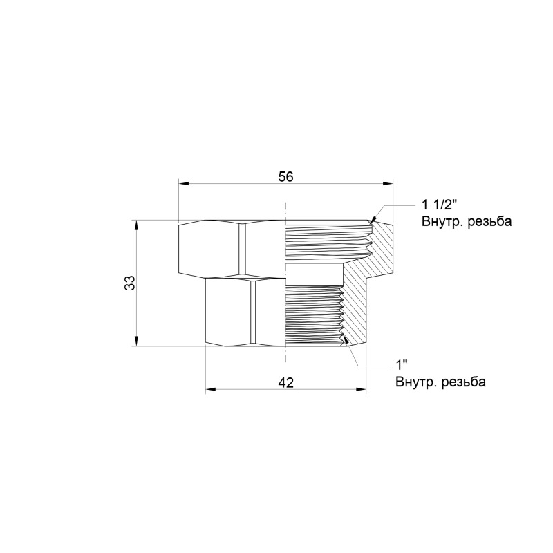 Icma Перехідник плоский 1" 1/2х1" ВВ №789