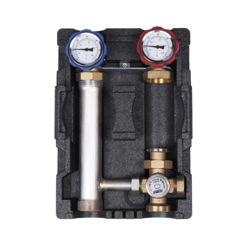 Icma Насосна група 1" 1/2x3/4" підключення праве, з термостатичним змішувачем, без насоса №R004