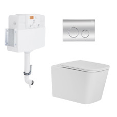 Qtap Готове рішення для ванної кімнати: підлоговий безбачковий унітаз Tern Ultra Quiet + бачок прихованого монтажу