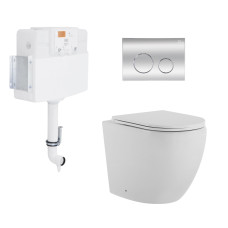 Qtap Готове рішення для ванної кімнати: підлоговий безбачковий унітаз Robin Ultra Quiet + бачок прихованого монтажу