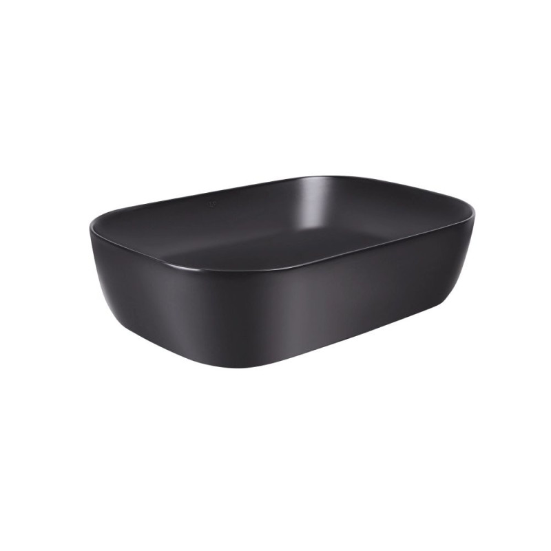 Qtap Комплект Robin: Раковина накладна прамокутна 610x400x145 мм Matt Black + Донний клапан PU03