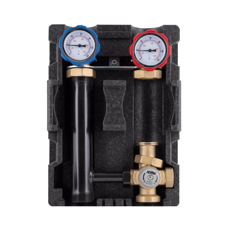 Icma Насосна група з ручним регулюванням та термостатичним змішувачем праве підключення 1 1/2"x3/4" №R004