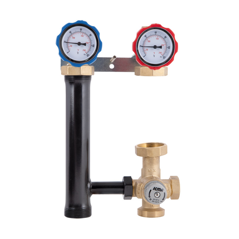 Icma Насосна група з ручним регулюванням та термостатичним змішувачем праве підключення 1 1/2"x3/4" №R004