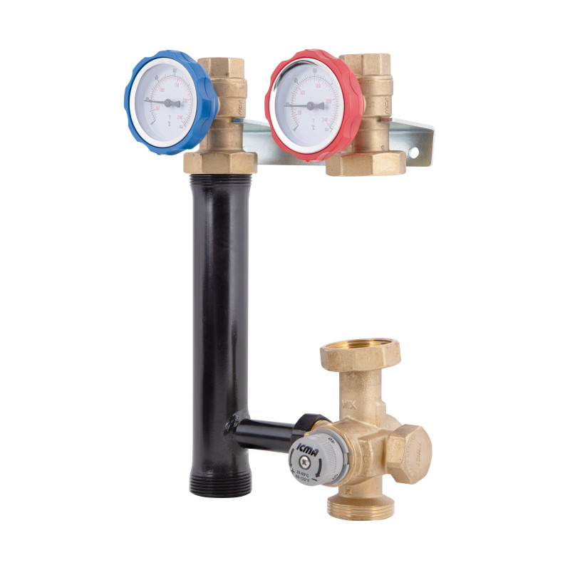 Icma Насосна група з ручним регулюванням та термостатичним змішувачем праве підключення 1 1/2"x3/4" №R004