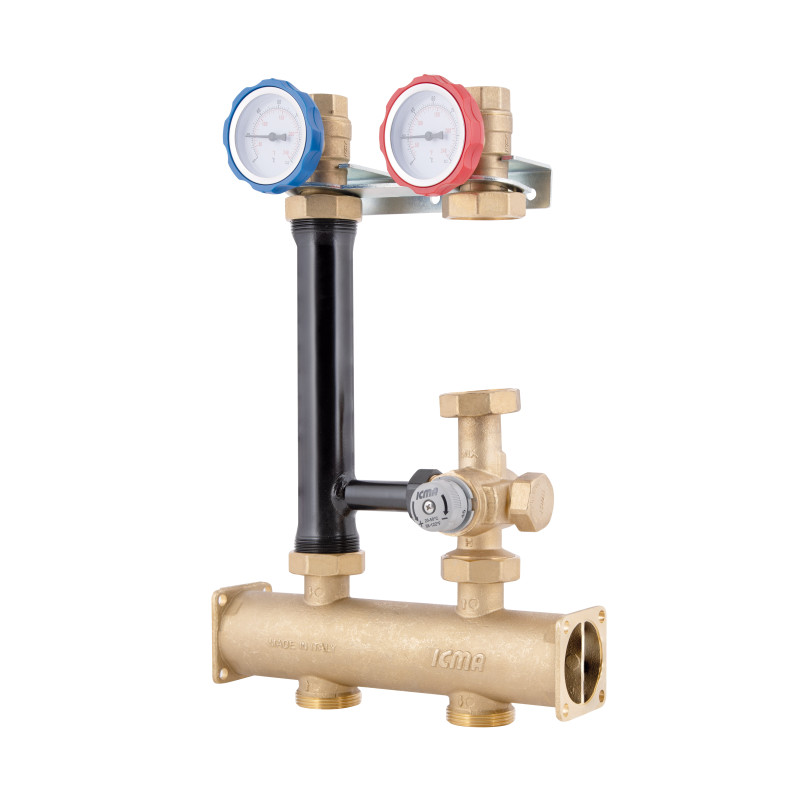 Icma Насосна група з ручним регулюванням та термостатичним змішувачем праве підключення 1 1/2"x3/4" №R004