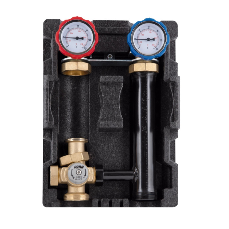 Icma Насосна група з ручним регулюванням та термостатичним змішувачем ліве підключення 1 1/2"x3/4" №R004
