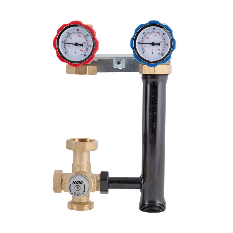Icma Насосна група з ручним регулюванням та термостатичним змішувачем ліве підключення 1 1/2"x3/4" №R004