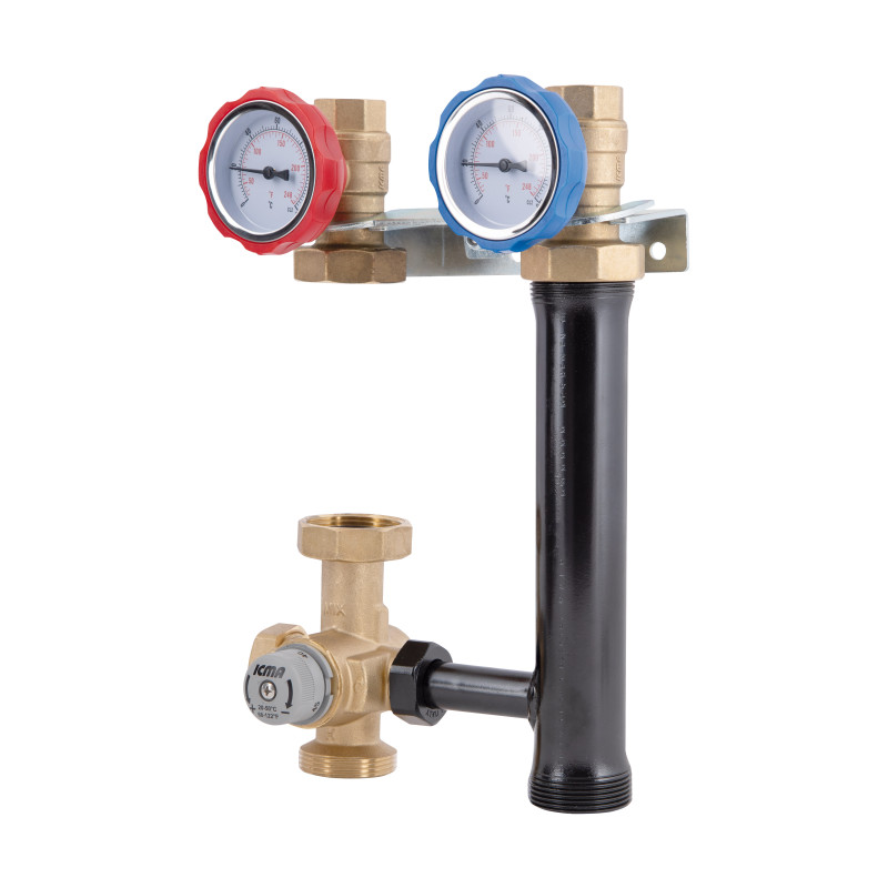 Icma Насосна група з ручним регулюванням та термостатичним змішувачем ліве підключення 1 1/2"x3/4" №R004