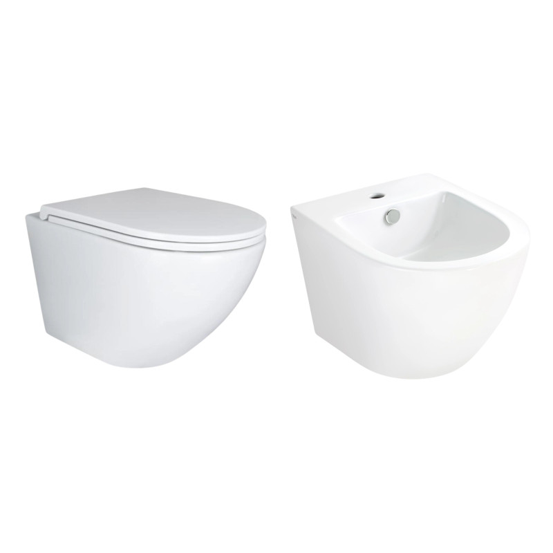 Qtap Комплект Robin 2 в 1: унітаз підвісний Ultra Quiet + біде підвісне