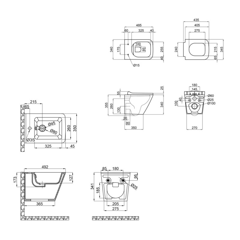 Qtap Комплект Tern 2 в 1: унітаз підвісний Ultra Quiet + біде підвісне