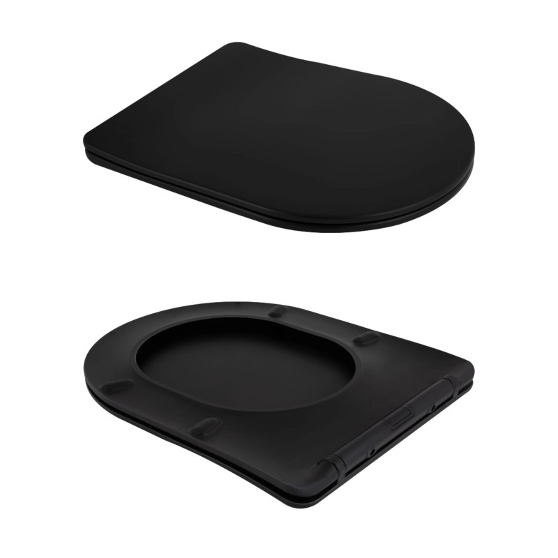 Qtap Унітаз підвісний Scorpio Ultra Quiet безобідковий з сидінням Soft-close MATT BLACK QT14332380AMB