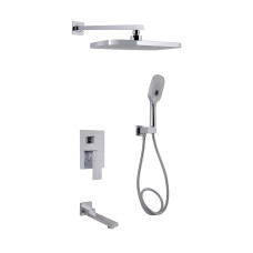 Qtap Душова система універсальна Gemini прихованого монтажу на три споживача QTGEM114CRM45702 Chrome
