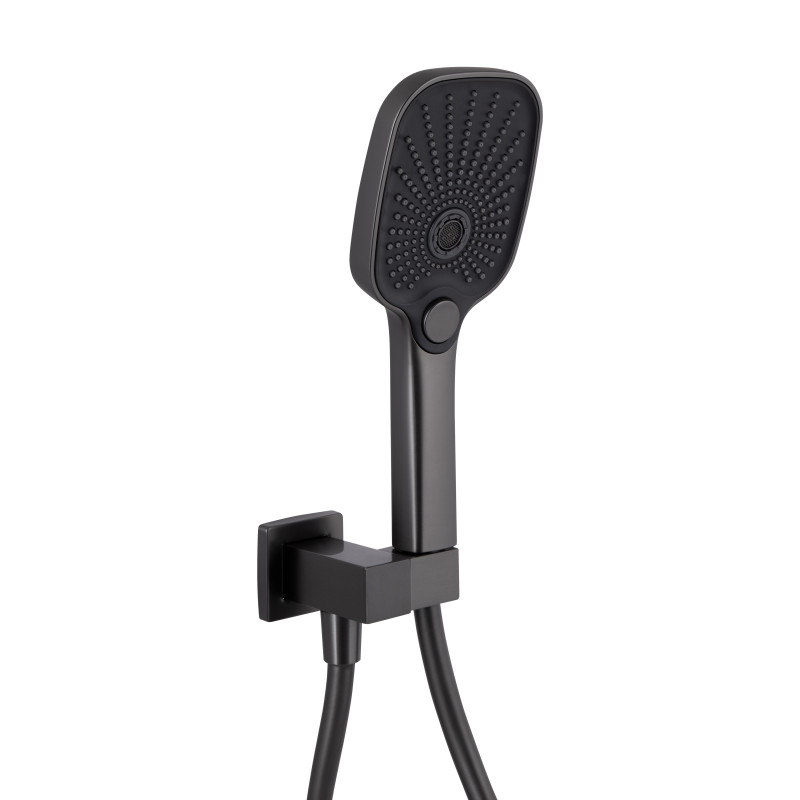 Qtap Душова система універсальна Gemini прихованого монтажу на три споживача QTGEM114GMB45704 Gunmetal Black PVD