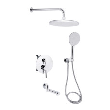 Qtap Душова система універсальна Spring прихованого монтажу на три споживача QTSPR114CRM45705 Chrome