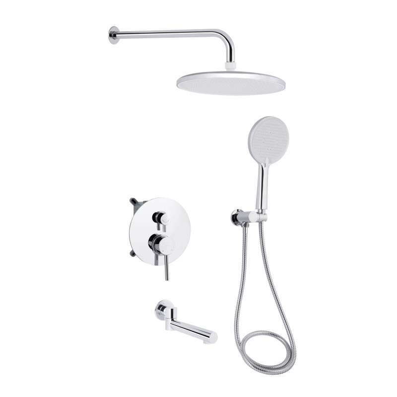 Qtap Душова система універсальна Spring прихованого монтажу на три споживача QTSPR114CRM45705 Chrome