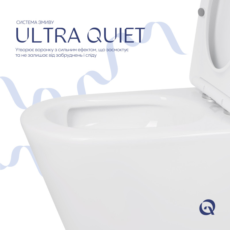 Qtap Унітаз підлоговий Swan Ultra Quiet з сидінням Soft-close 640x360x835 мм QT16222182TW White