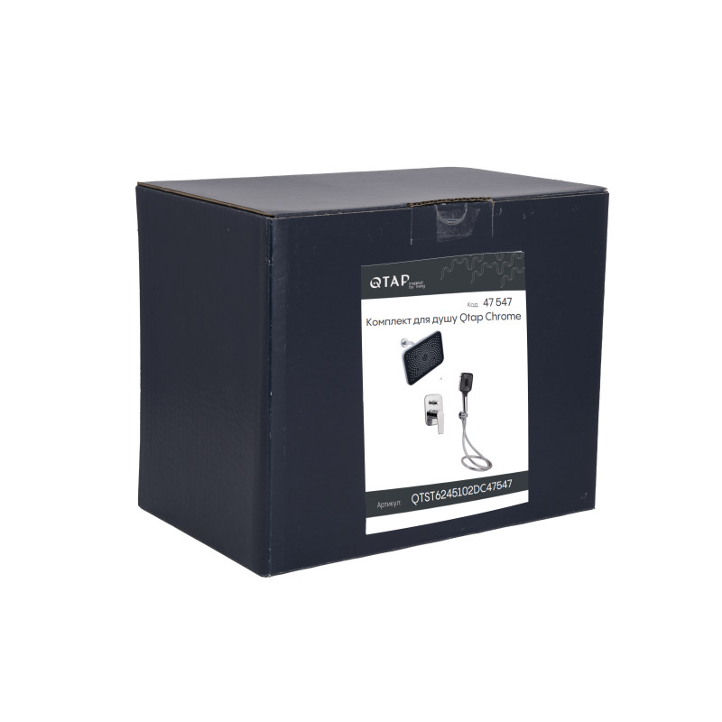 Qtap Комплект для душу Stenava Chrome: Змішувач QTST6245102DC + Лійки (QTRUC125CRM45954,QTHLA107CRM45784) + Шланг QTHADPVC200C + QTCRMBH130