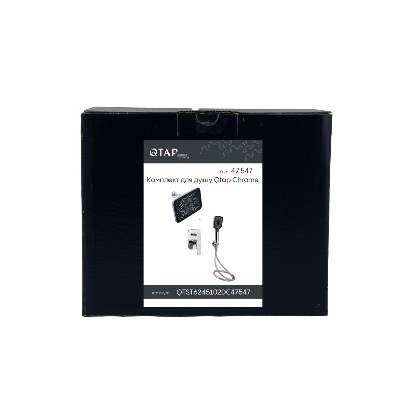 Qtap Комплект для душу Stenava Chrome: Змішувач QTST6245102DC + Лійки (QTRUC125CRM45954,QTHLA107CRM45784) + Шланг QTHADPVC200C + QTCRMBH130