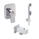 Qtap Комплект для душу Namesti Chrome: Змішувач для душу QTNAM6025102NC + Гігієнічний набір QTSETCRMA021 + Підключення QTCRMBH130