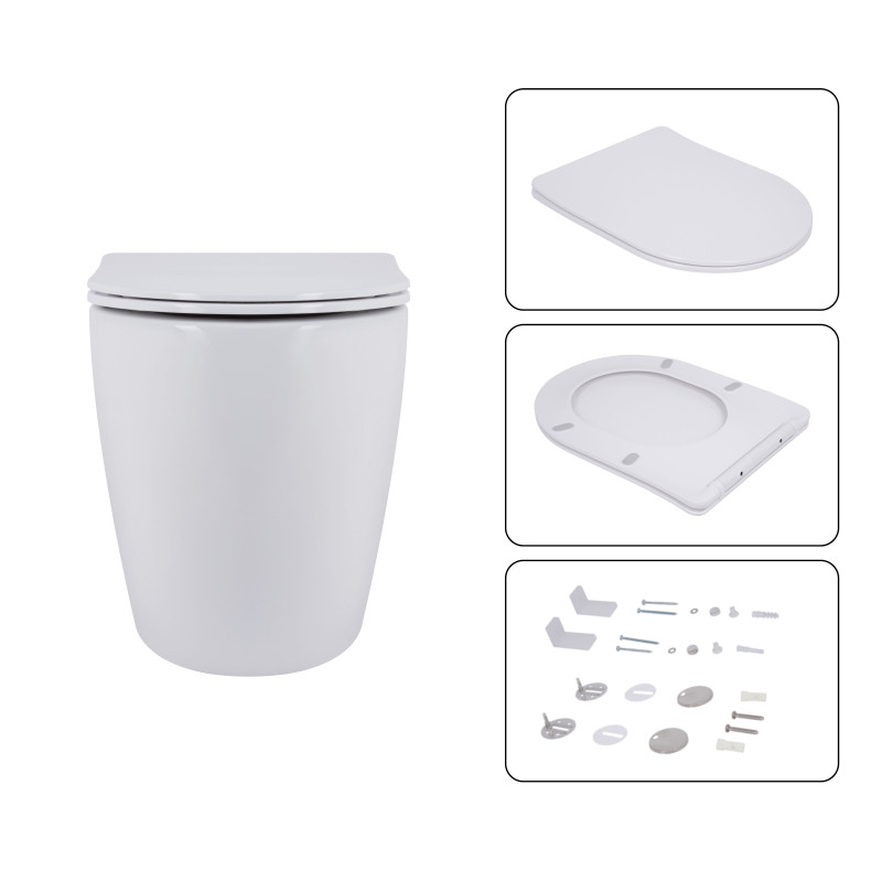 Qtap Готове рішення для ванної кімнати: підвісний унітаз Robin + комплект інсталяції Nest 4 в 1 (лінійна клавіша Black mat)