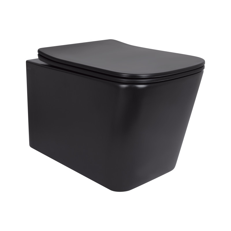 Qtap Унітаз підвісний Tern New Ultra Quiet безобідковий з сидінням Soft-close MATT BLACK QT17332303ASMB