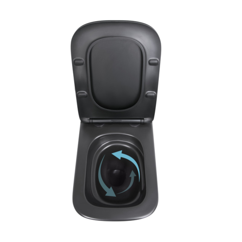 Qtap Унітаз підвісний Tern New Ultra Quiet безобідковий з сидінням Soft-close MATT BLACK QT17332303ASMB
