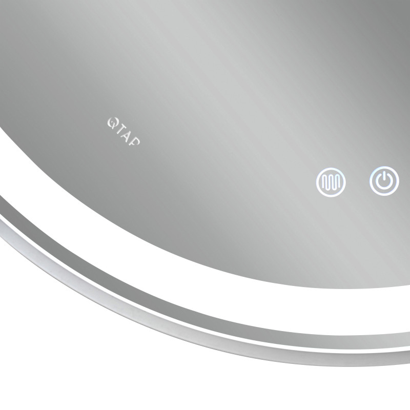 Qtap Дзеркало Gemini 800х700 з LED-підсвічуванням Touch, з антизапотіванням, з димером, рег. темп. кольору (3000-6500K) Reverse QT2578R8071W