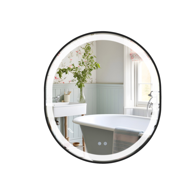 Qtap Дзеркало Gemini 800х700 з LED-підсвічуванням Touch, з антизапотіванням, з димером, рег. темп. кольору (3000-6500K) Reverse QT2578R8072B