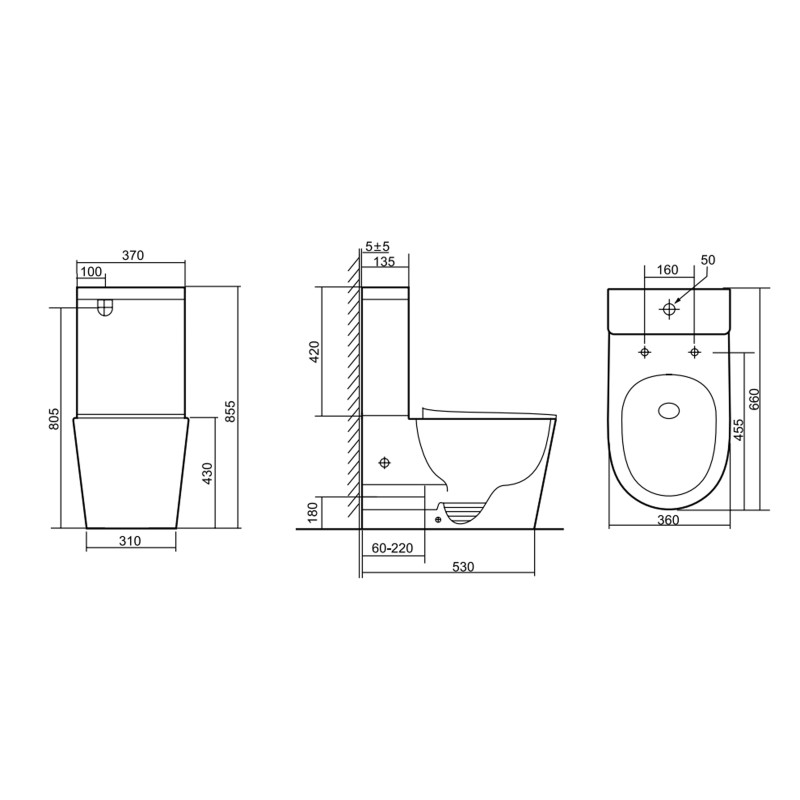Qtap Унітаз підлоговий Scorpio Ultra Quiet безобідковий з сидінням Soft-close MATT BLACK QT14226088AMB