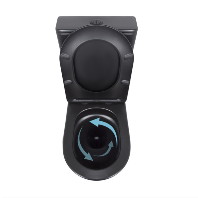 Qtap Унітаз підлоговий Scorpio Ultra Quiet безобідковий з сидінням Soft-close MATT BLACK QT14226088AMB