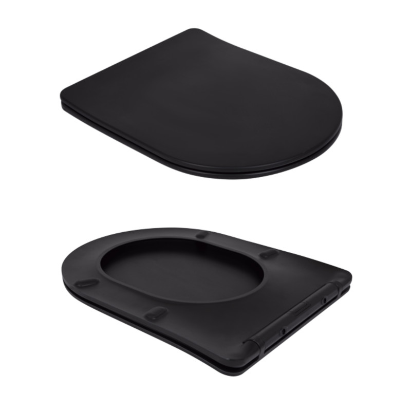 Qtap Унітаз підлоговий Scorpio Ultra Quiet безобідковий з сидінням Soft-close MATT BLACK QT14226088AMB