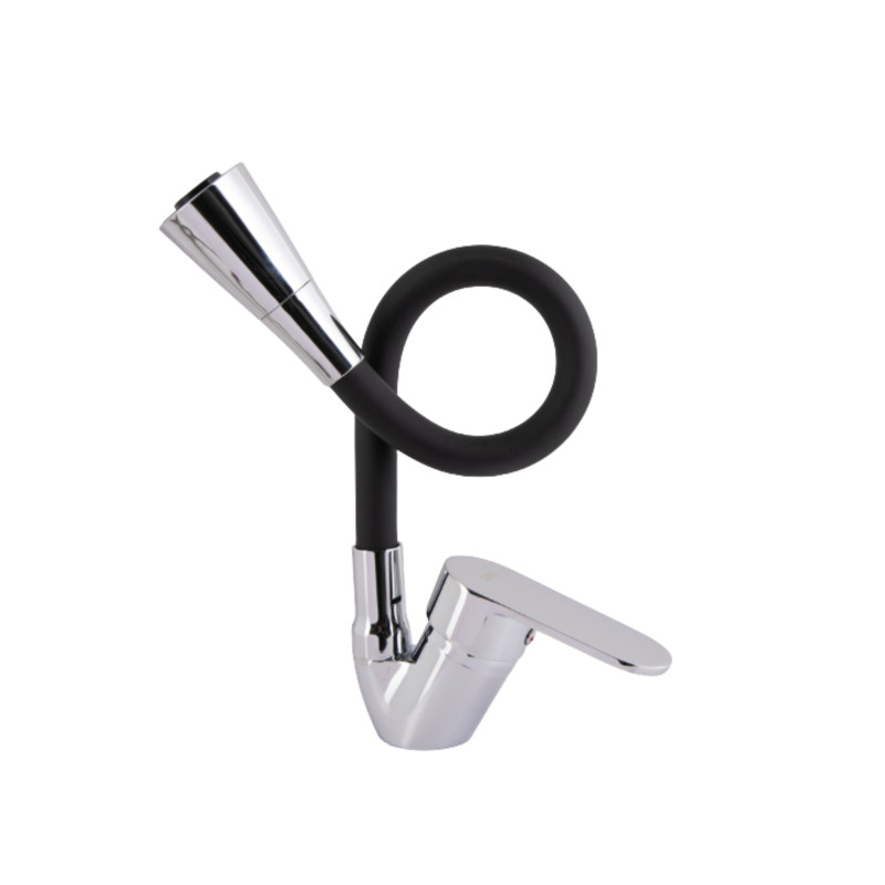 Lidz Змішувач для кухні Tani 008F3 з гнучким виливом (k40) LDTAN008F3BCR39484 Black / Chrome