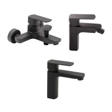 Qtap Комплект змішувачів Lipno: Змішувач для ванни QTNH3023101DCB + Змішувач для раковини QTLIPNO1023101CB + Змішувач для біде QTLIPNO2023101CB